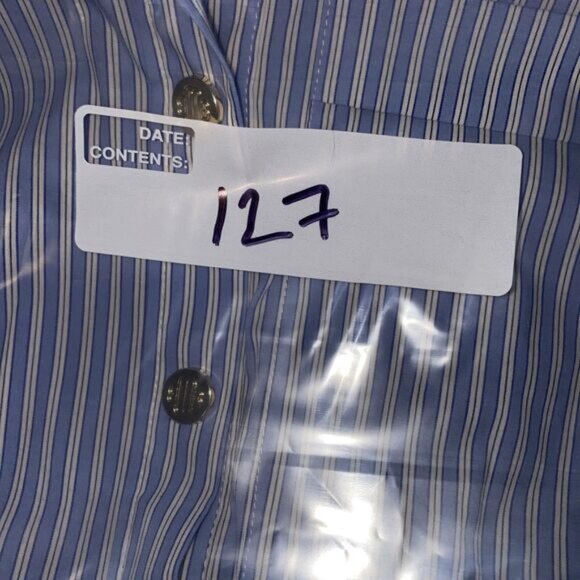 Maje Blue and White Striped Shirt Dress Medium (38) - Picture 12 of 12